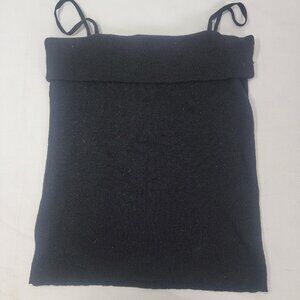 Gabani Made in Italy Women's Tank Shell Shirt Shimmery Black Size 8 Stretchy VTG